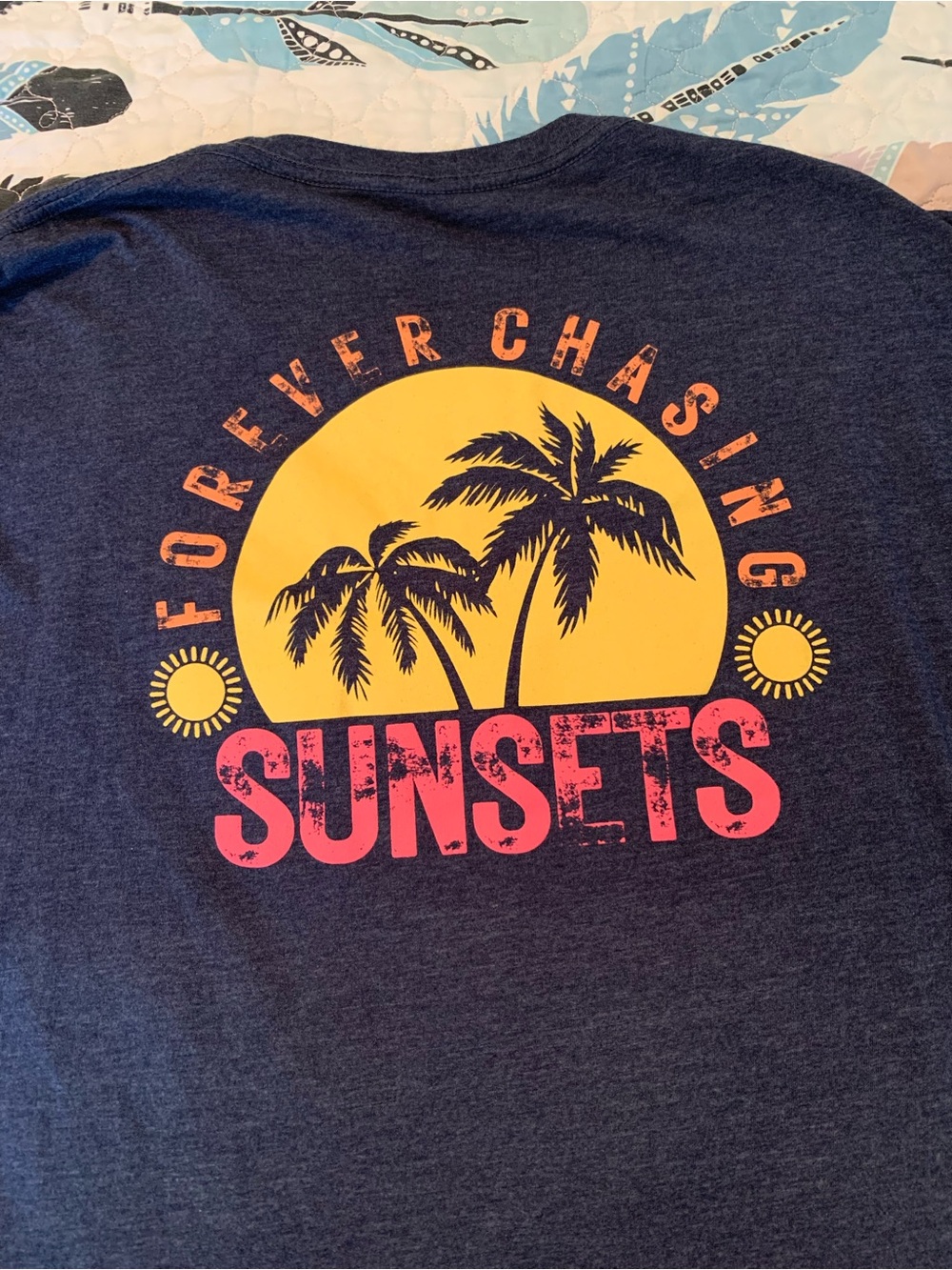 Forever Chasin' Sunsets Short Sleeve Tee - Navy